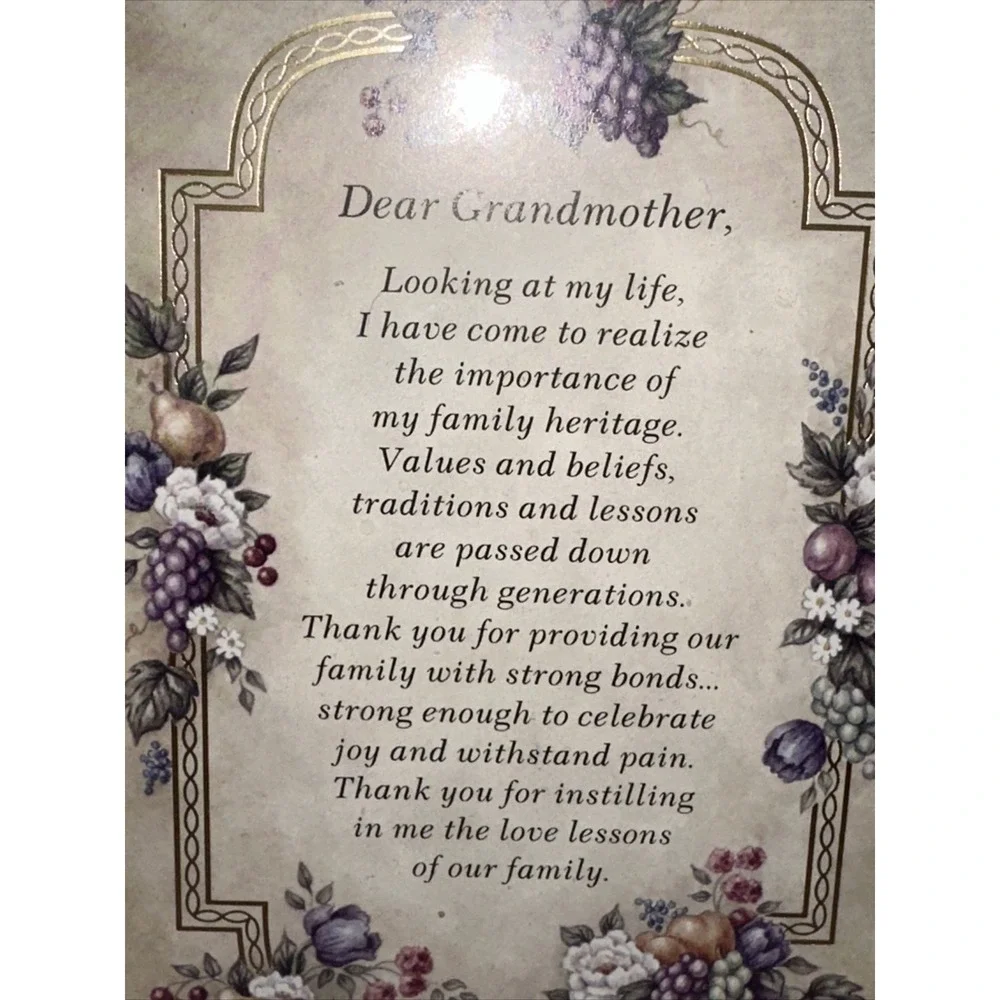 Heartfelt Inc Letters From The Heart Grandmother Framed Poem Kathy Seek 2001